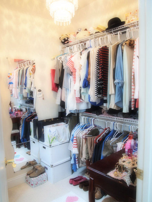 before with late summer clothes still up