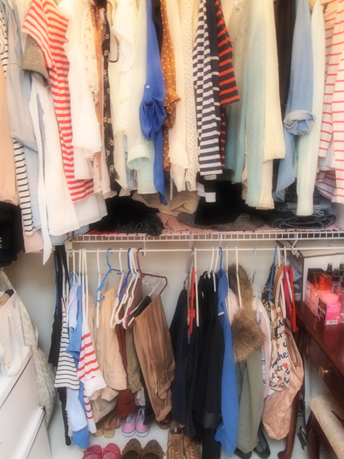 before with late summer clothes still up
