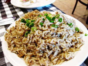 The dirty rice up close