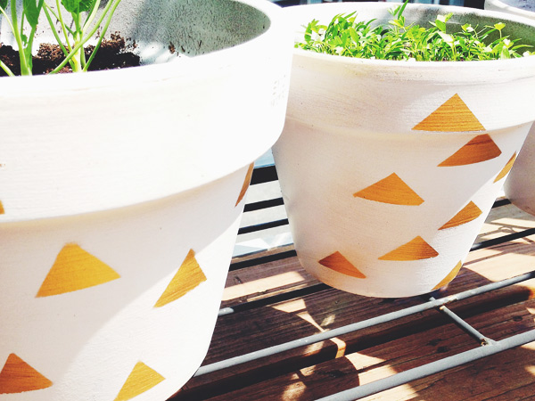 terra cotta painted white and gold