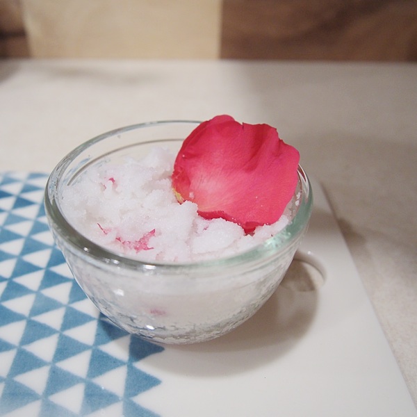 Rose body sugar scrub