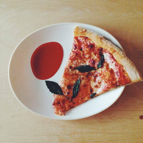 pizza with basil