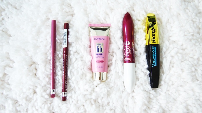 various drugstore makeup products