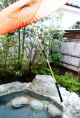 our room's onsen during day