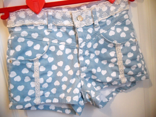 Zara heart print shorts