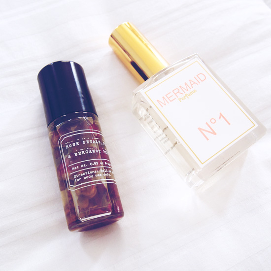 mermaid perfume and rose petal oil