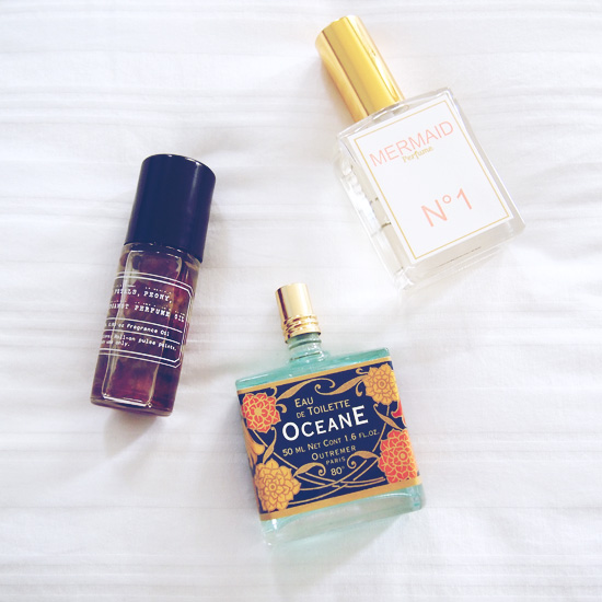 mermaid perfume and rose petal oil and Oceane fragrance